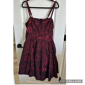 Torrid Fuchsia and Black Leopard Print Betsey Johnson Dress